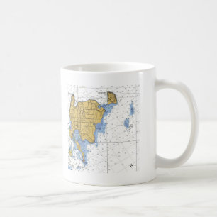 Taza De Café Isla de Washington, carta náutica de los WI