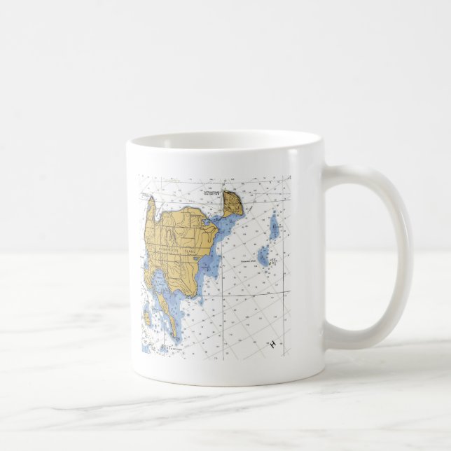 Taza De Café Isla de Washington, carta náutica de los WI (Derecha)