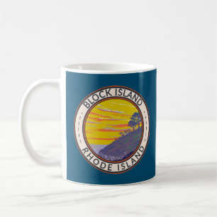 Taza De Café Isla del Bloque Rhode Island Viaje Vintage