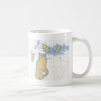 Taza De Café Isla del castor, carta náutica del MI