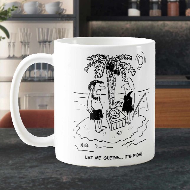 Taza De Café Isla del desierto. La comida del hombre supone que (Subido por el creador)