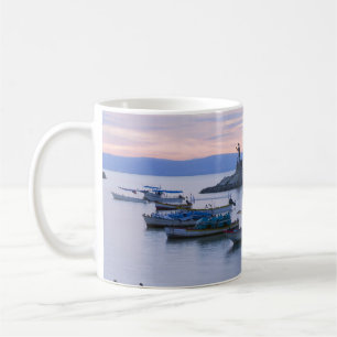Taza De Café Isla del Lago Chapala y muelle