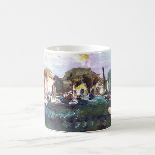 Taza De Café Isla del lago Erie de la Poner-n-Bahía que pinta (Centro)