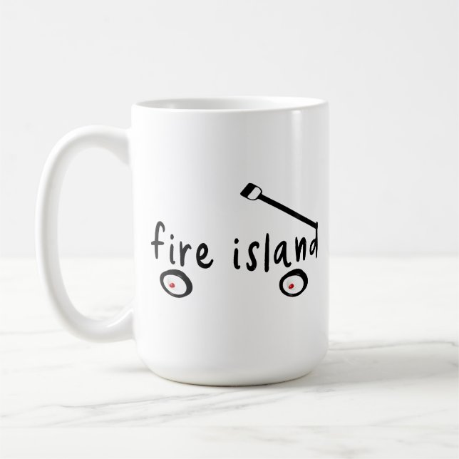 Taza De Café Isla Fire Long Island NY vagón palabra verano vaca (Izquierda)