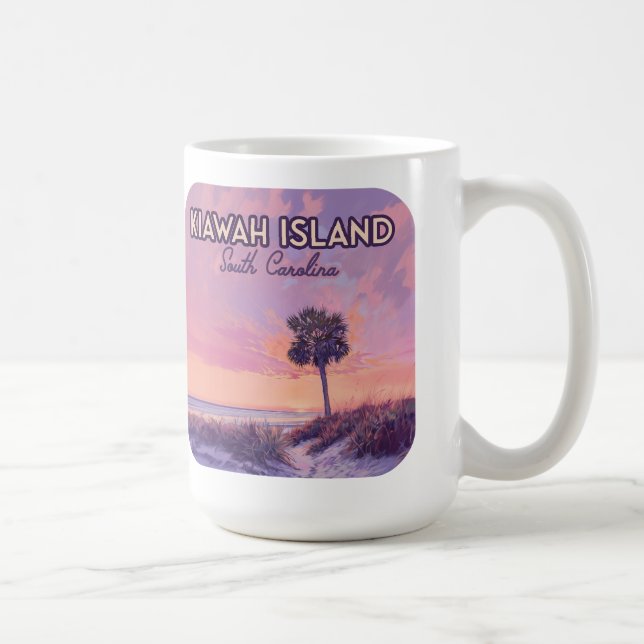 Taza De Café Isla Kiawah South Carolina Beach Palm Tree (Derecha)