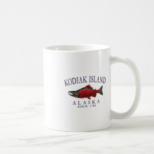 Taza De Café Isla Kodiak Alaska Salmón Desde 1784 Ciruela Arque