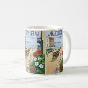 Taza De Café Isla Mackinac de Michigan con regalo de flores