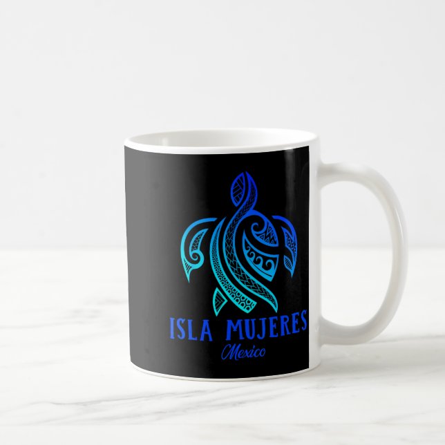 Taza De Café Isla Mujeres Mexico Sea Turtle Tie Dye Hibiscus Va (Derecha)