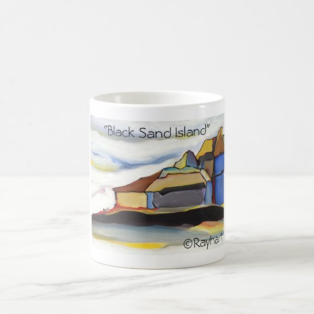 Taza De Café Isla negra de la arena por Rayhart (Centro)