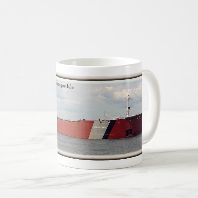 Taza De Café Isla Presque con barro de rayas (Anverso derecho)