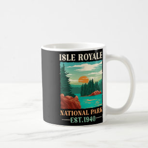 Taza De Café Isla Royale Parque Nacional Retro Est 1940 Senderi