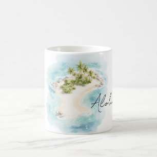 Taza De Café Isla Tropical Hawái Aloha
