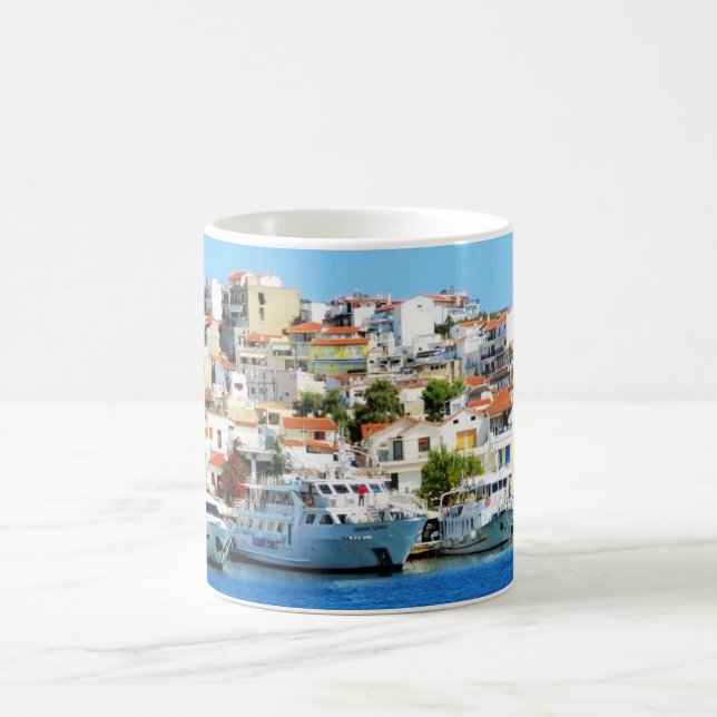 Taza De Café Isla Zakynthos Grecia Puerto Marina verano (Centro)