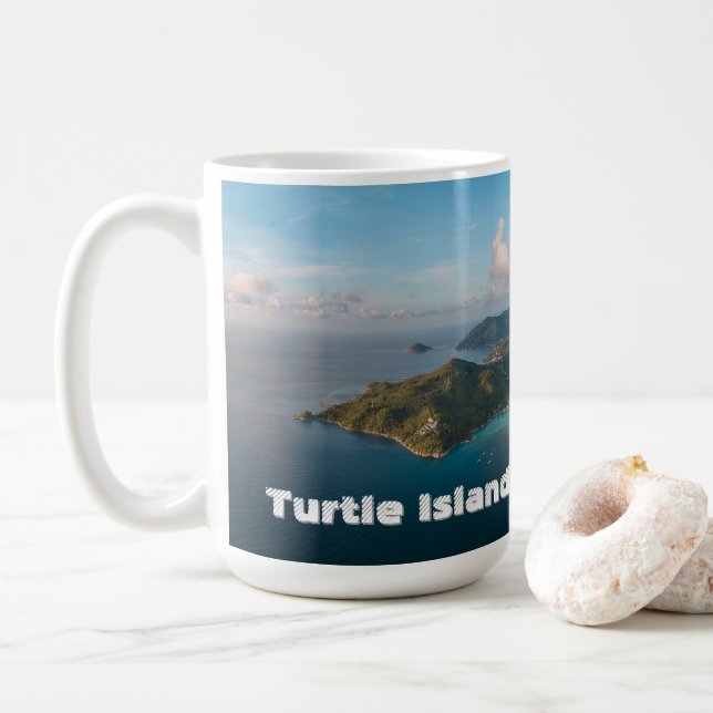 Taza De Café Island Horizons – Sunset over Turtle Island Mug (Con donut)