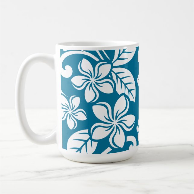 Taza De Café ISLAND PLUMERIA (AZUL CARIBEÑO) Mug (Izquierda)