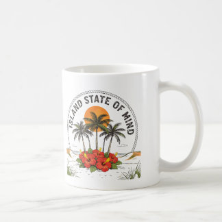Taza De Café Island State of Mind Vintage Tropical HibiscusIsla