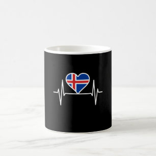 Taza De Café Islandia: latido de la bandera de Islandia