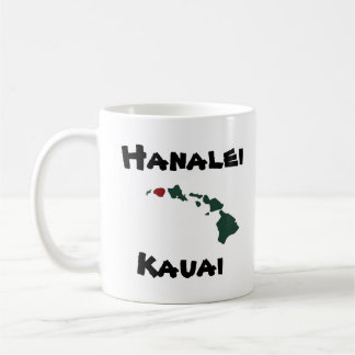 Taza De Café "Islas de w/Hawaii del embarcadero de Hanalei"