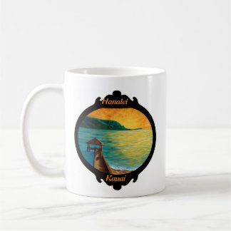 Taza De Café "Islas de w/Hawaii del embarcadero de Hanalei"