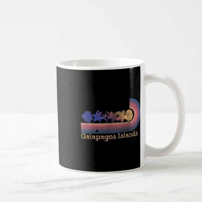 Taza De Café Islas Galápagos Retro Flores Tropicales Estilo 80 (Derecha)