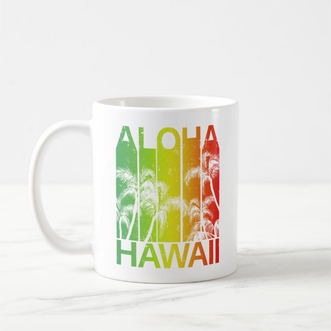 Taza De Café Islas Hawái Retro Aloha (Izquierda)