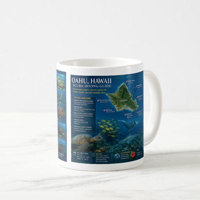 Taza De Café Islas Hawaii y Tortuga de Hawaii (Anverso derecho)