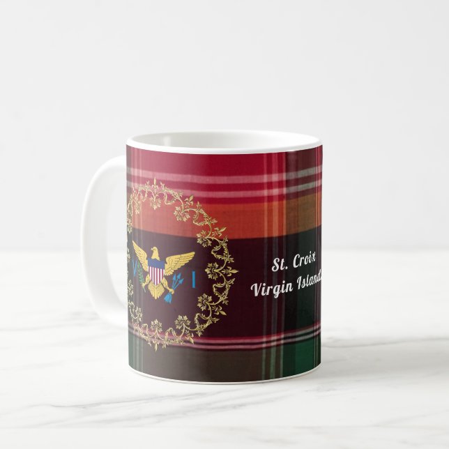 Taza De Café Islas Vírgenes Estadounidenses Banderas USVI Madrá (Anverso izquierdo)