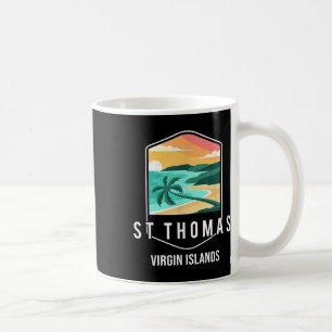 Taza De Café Islas Vírgenes Estadounidenses Beach Sunset Palm T