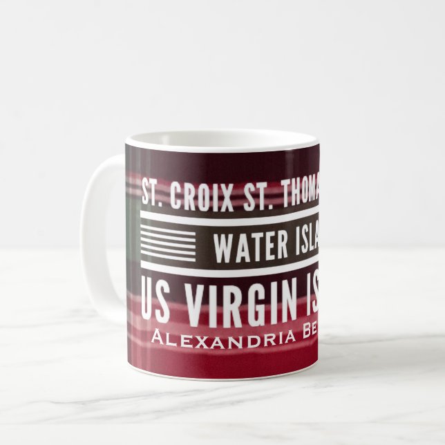 Taza De Café Islas Vírgenes Estadounidenses USVI Personalizado  (Anverso izquierdo)
