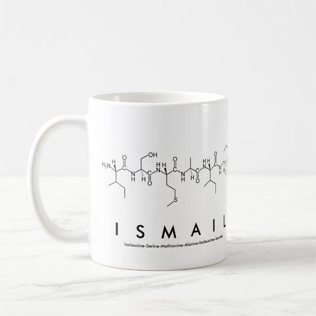 Taza De Café Ismail peptide name mug (Izquierda)