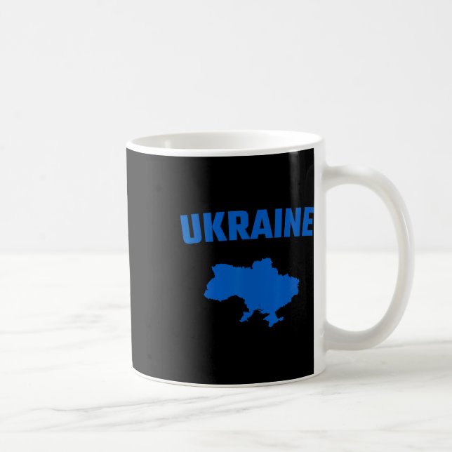 Taza De Café Isolated Blue Silhouette Of A Map Of Ukraine  (Derecha)