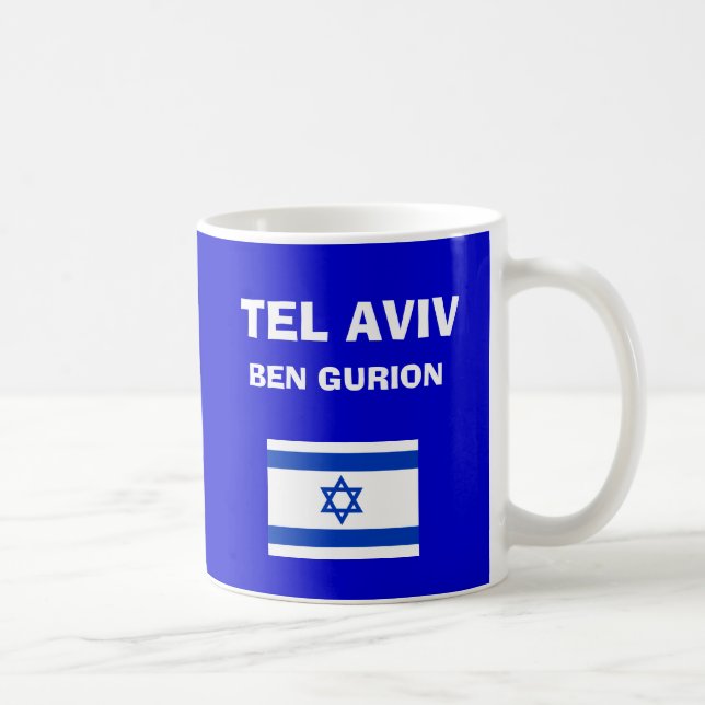 Taza De Café Israel-Ben Gurion (Tel Aviv) TLV Código del aeropu (Derecha)
