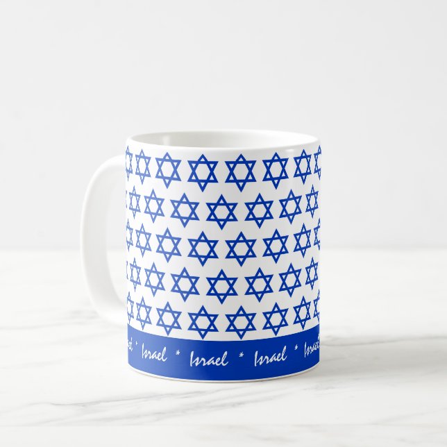 Taza De Café Israel y la bandera israelí, atraco, patriotas y d (Anverso izquierdo)