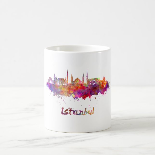 Taza De Café Istanbul skyline in watercolor (Centro)