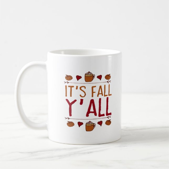 Taza De Café It’s Fall Y’all Sweater Thanksgiving Day (Izquierda)