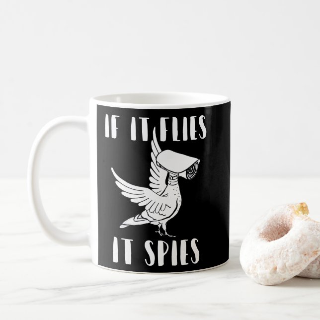Taza De Café It Spies Conspiracy Theory Birds Aren’t Real (Con donut)