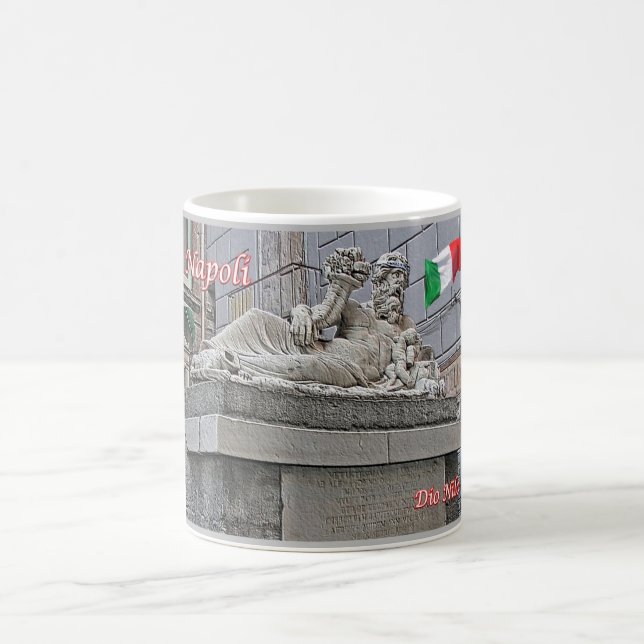 Taza De Café Italia - Campania - Nápoles - Estatua del Dios del (Centro)