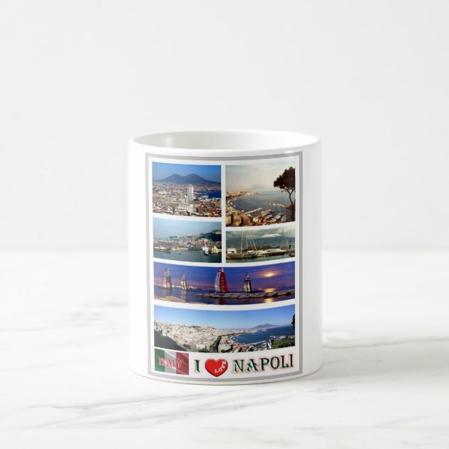 Taza De Café Italia - Campania - Nápoles - I Love - (Centro)