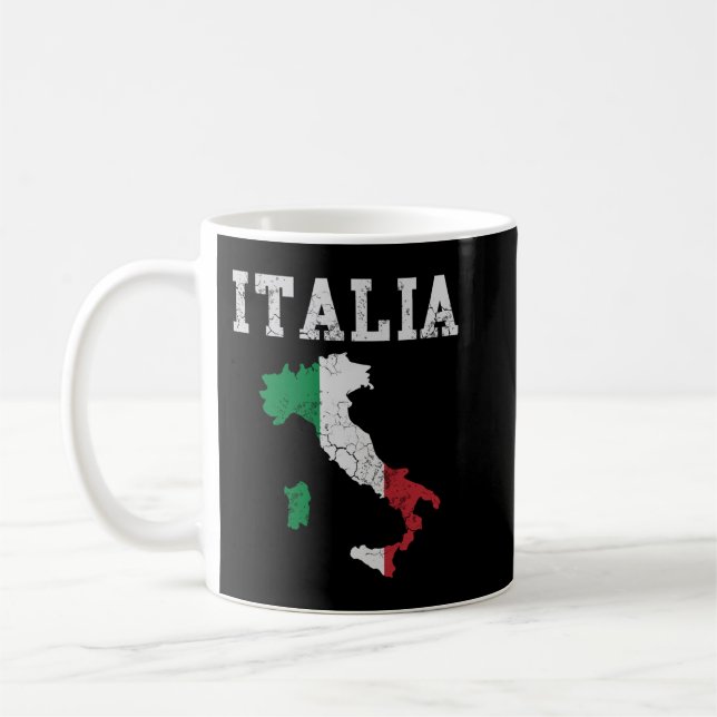 Taza De Café Italia: Mapa de la bandera italiana Italiano (Izquierda)