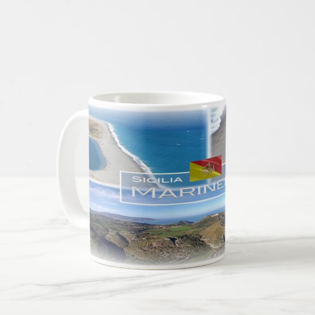 Taza De Café Italia - Sicilia - Reserva Natural de Marinello - (Anverso izquierdo)