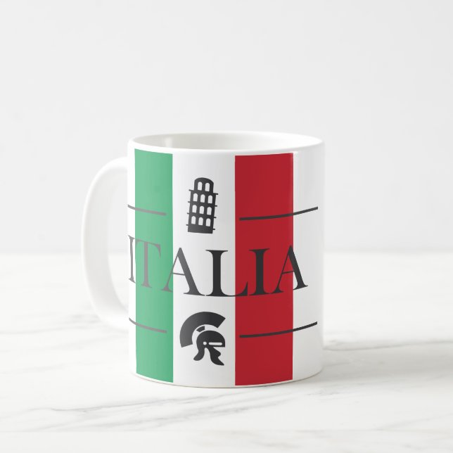 Taza De Café Italia - Símbolos italianos (Anverso izquierdo)