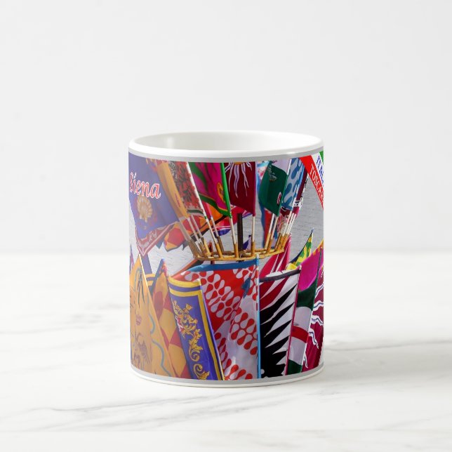 Taza De Café Italia - Toscana - Siena - Banderas del Palio - (Centro)