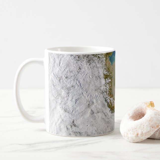 Taza De Café Italia Y El Mar Adriático. (Con donut)
