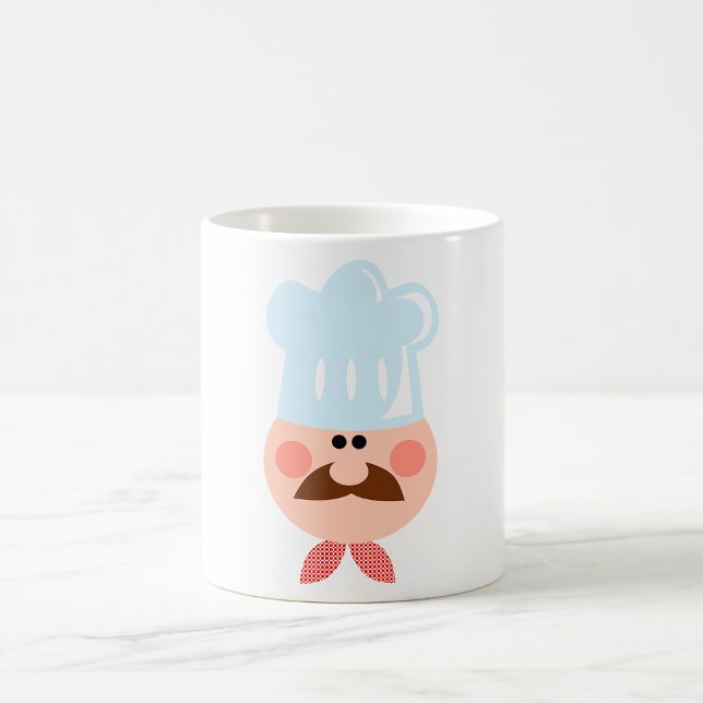 Taza De Café Italian Chef Face with Mustache and Hat (Subido por el creador)