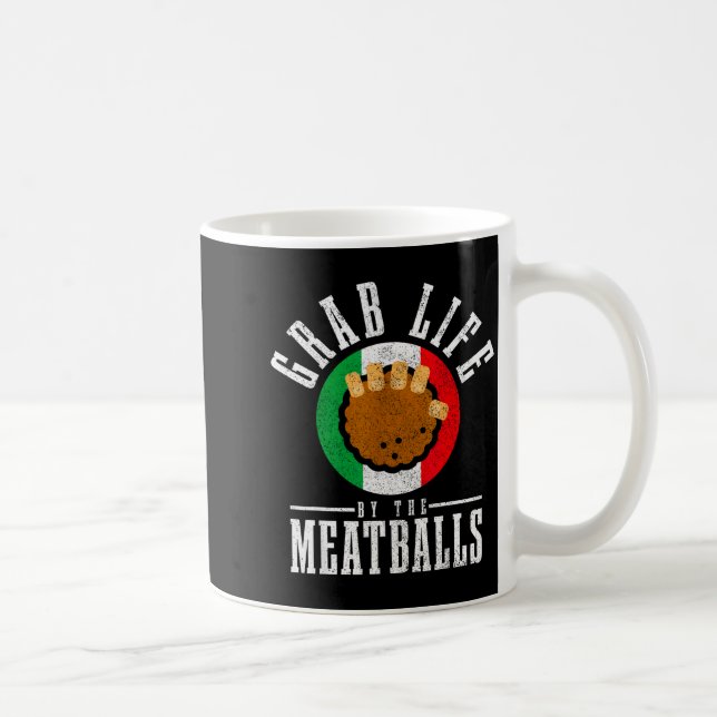 Taza De Café Italian Chef Grab Life By The Meat Funny Italy Ita (Derecha)
