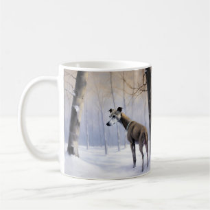 Taza De Café Italian Greyhound Deja que nieve Navidad
