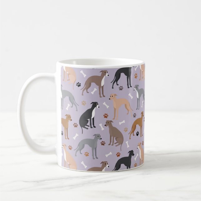 Taza De Café Italian Greyhound Dog Bones and Paws (Izquierda)