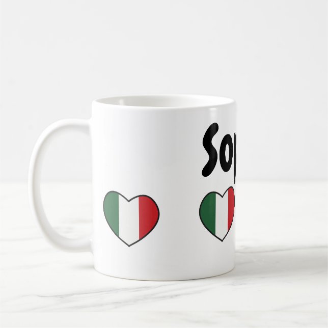 Taza De Café Italian heart with customizable name - Mug (Izquierda)