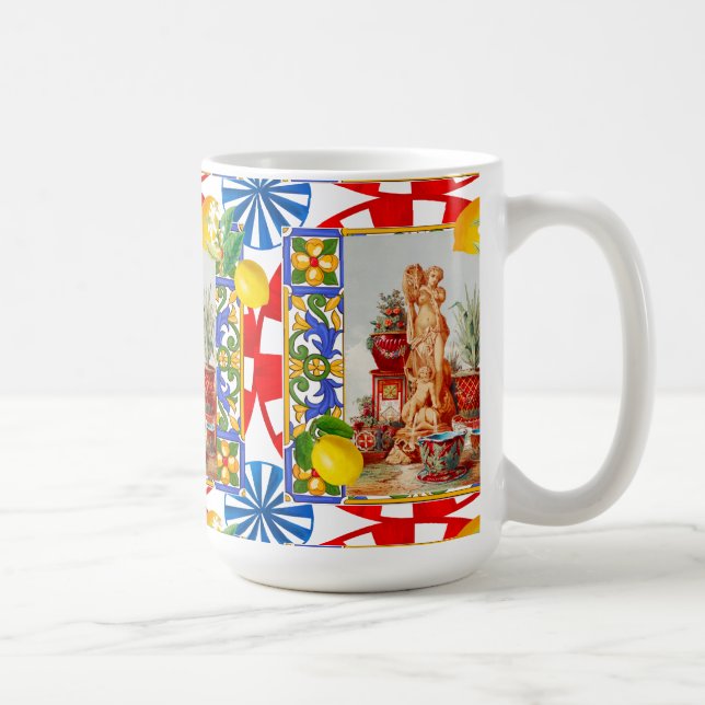 Taza De Café Italian,Sicilian art,maiolica,tiles,baroque art   (Derecha)