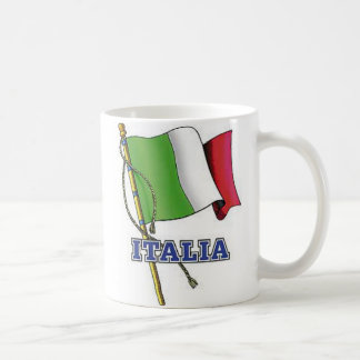 Taza de café italiana de la bandera